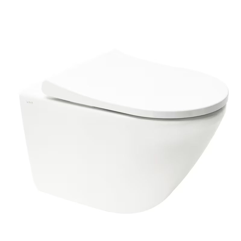 Zestaw WC podtynkowy vitra Integra z modułem instalacyjnym, spłuczką SAT i deską soft Close w kolorze białym.