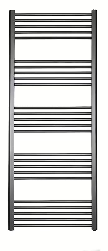 Kombinowany grzejnik łazienkowy SAT Kd 45x150 cm w kolorze czarny mat z podłączeniem bocznym