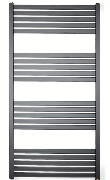 Kombinowany grzejnik łazienkowy SAT Kh 45x120 cm w kolorze czarny mat, z przyłączem bocznym do rozstaw.