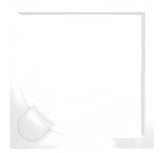 Biały kwadratowy brodzik prysznicowy SAT Limcc 90x90 cm z lanego marmuru z maskowanym odpływem narożnym