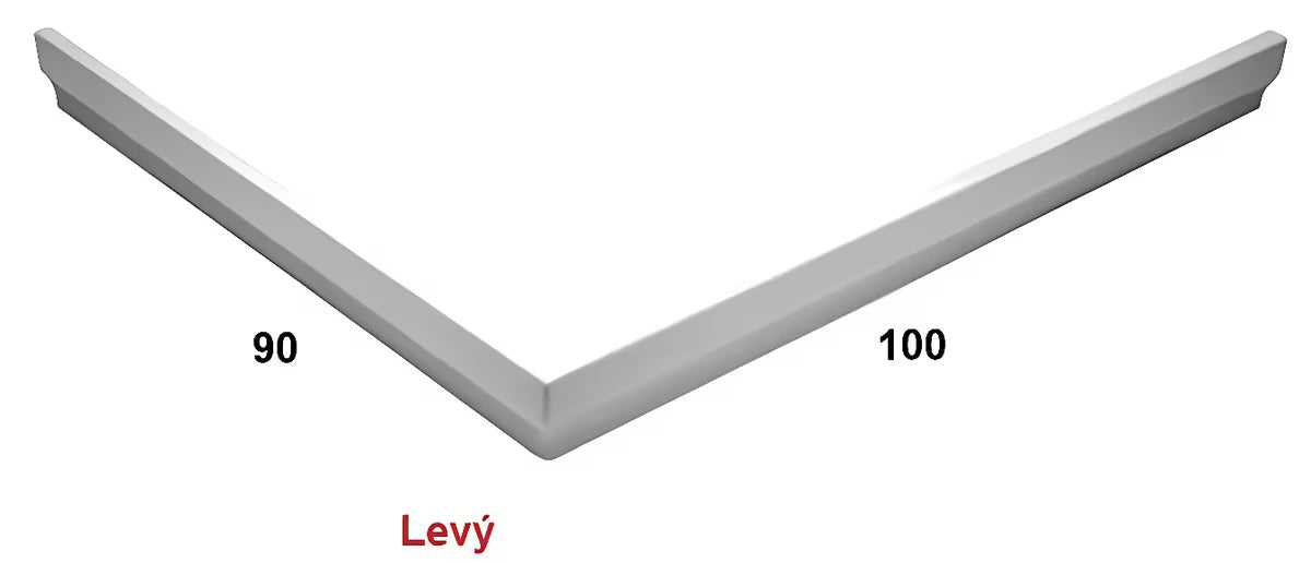 Biały lewy panel do brodzika SAT Anima z akrylu pro do zabudowy boku brodzika