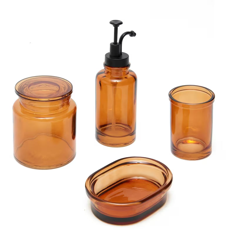 Brązowa wolnostojący  mydelniczka SAT Magic z połączenia metalu i tworzywa sztucznego, z błyszczącą powierzchnią.