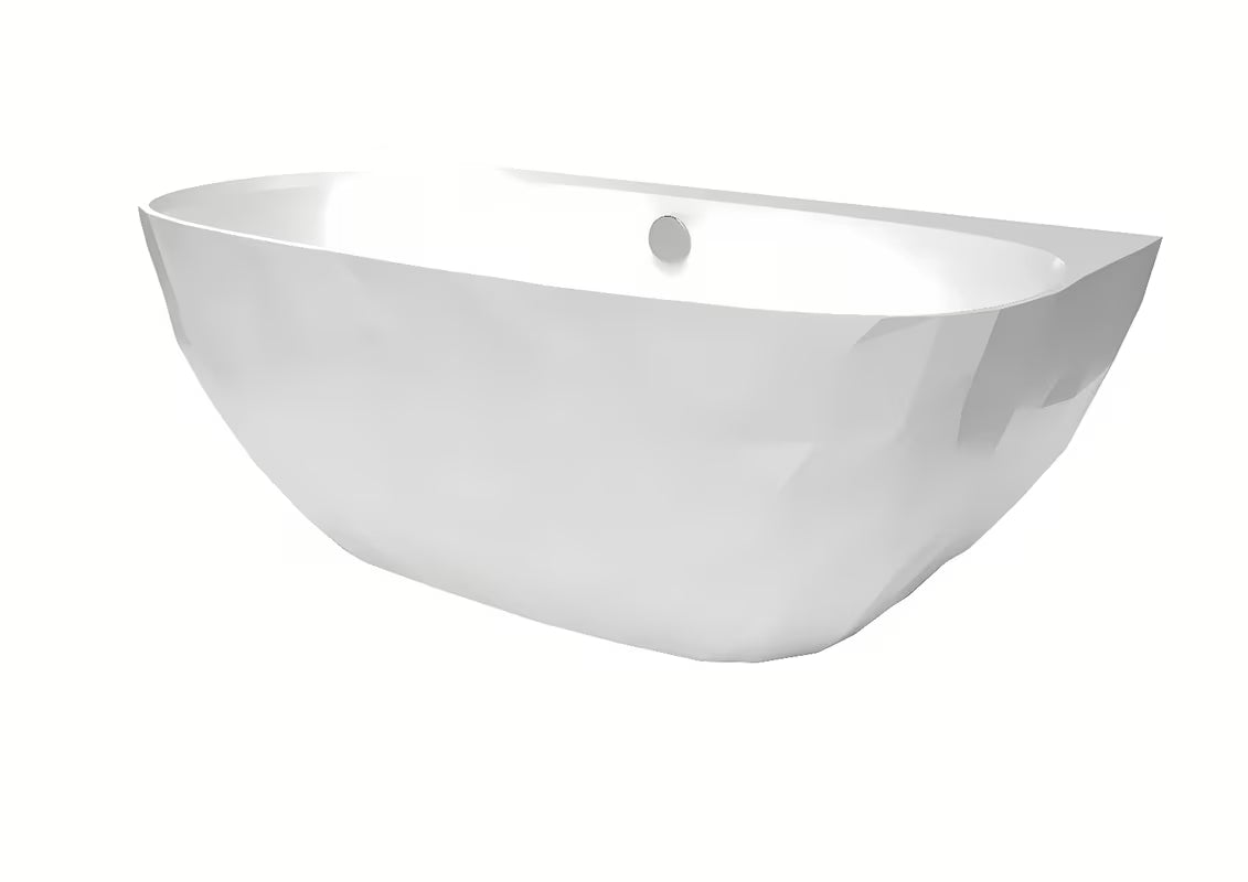 Wanna wolnostojąca  przyścienny  SAT Meda 160x80 cm z lanego marmuru w wersji lewej i prawej