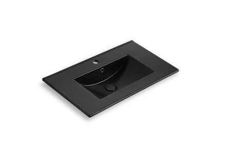 Czarna ceramiczna umywalka meblowa SAT Modena 61 x 46 cm z otworem pro baterię pośrodku