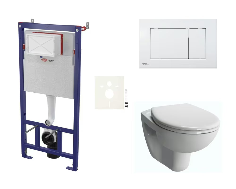 Zestaw WC podtynkowy vitra Normus w białym połysku z modułem podtynkowym i deską sedesową soft Close