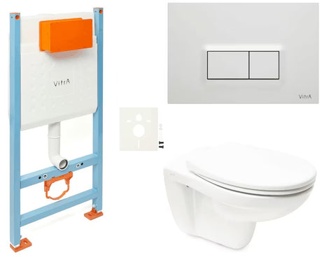 Zestaw WC podtynkowy vitra Normus w kolorze białym z technologią bezkołnierzową Rimless i deską soft Close