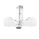 Chromowana ścienna jednouchwytowa bateria wannowa SAT Project o rozstawie 150 mm