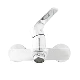 Chromowana ścienna jednouchwytowa bateria wannowa SAT Project o rozstawie 150 mm