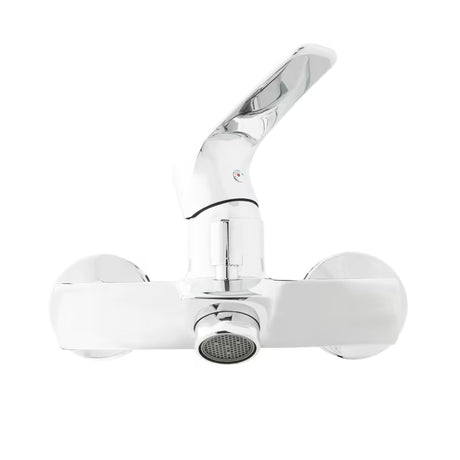 Chromowana ścienna jednouchwytowa bateria wannowa SAT Project o rozstawie 150 mm