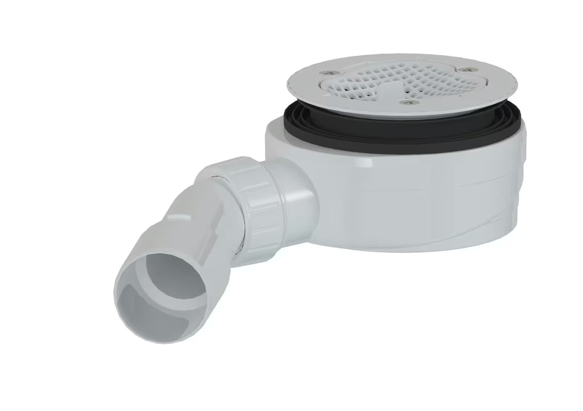 SAT Project brodzikowy syfon do brodzika z białym kołnierzem pro odpływ 90 mm