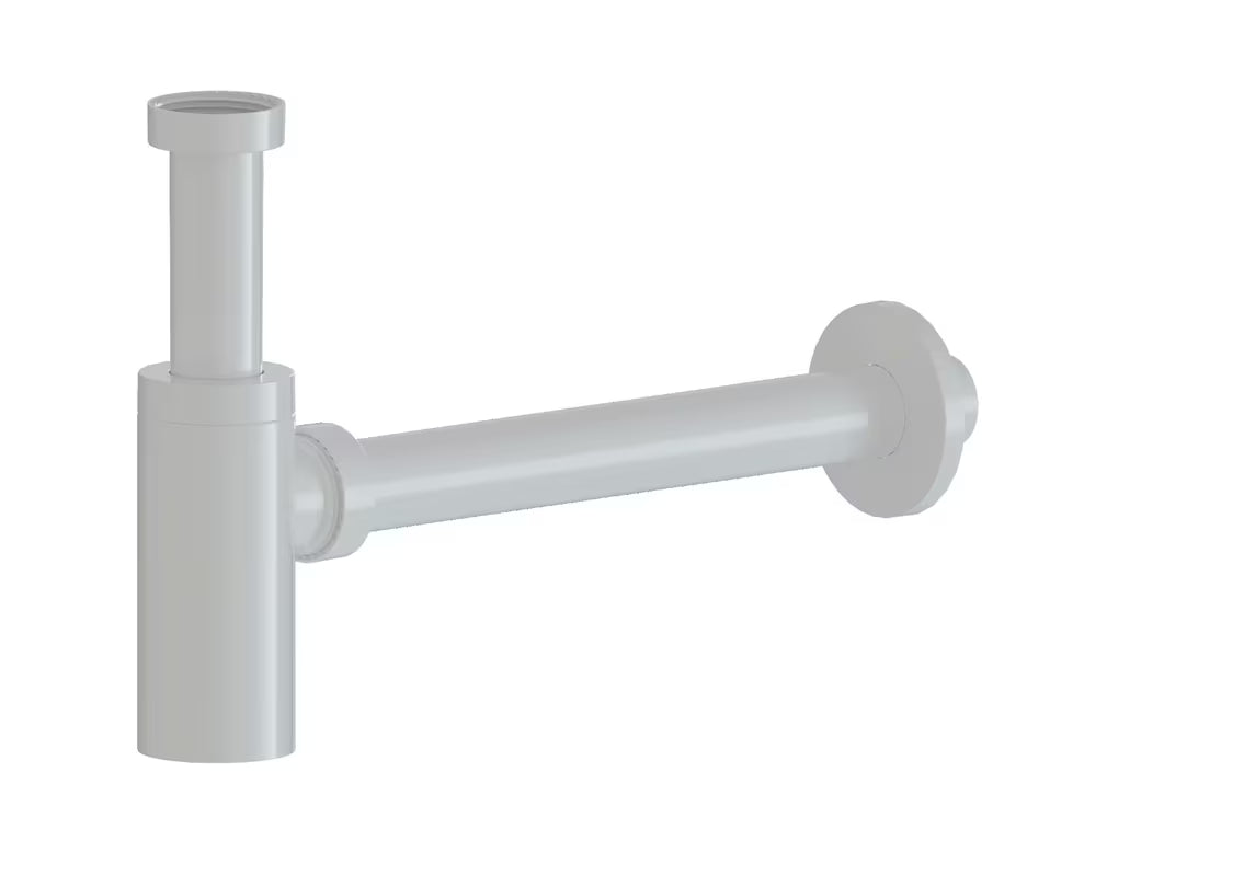 Biały połysk syfon umywalkowy SAT Project z przyłączem 5/4 i rurą odpływową 32 mm.