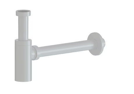 Biały połysk syfon umywalkowy SAT Project z przyłączem 5/4 i rurą odpływową 32 mm.