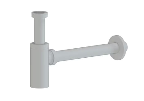 Designerski syfon umywalkowy SAT Project w kolorze biały mat, przyłącze 5/4" i odpływ 32 mm.