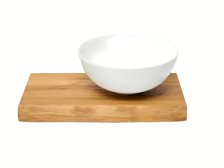 Okrągła biała ceramiczna umywalka nablatowa  SAT Project o szerokości 28 cm