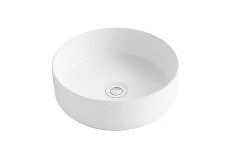 Okrągłe ceramiczne umywalka nablatowa  SAT Project w kolorze białym, średnica 36 cm