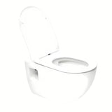 Miska WC Wisząca SAT Project w białym połysku z deską soft Close i z otwartym kołnierzem spłukującym