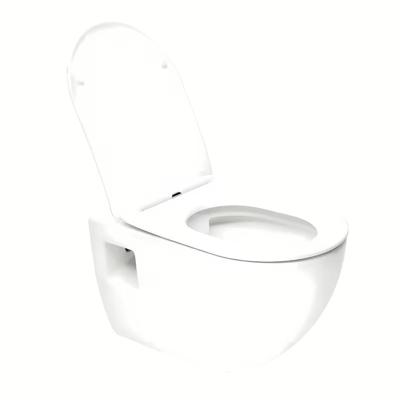 Miska WC Wisząca SAT Project w białym połysku z deską soft Close i z otwartym kołnierzem spłukującym