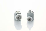 Kabina prysznicowa półokrągła SAT Project 80x80 cm z drzwiami przesuwnymi, z przezroczystym szkłem i profilami w połyskującym chromie.