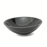 Umywalka nablatowa  SAT Purity z naturalnego czarnego marmuru o wymiarach 43 x 43 cm bez przelewu.
