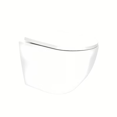 Biała miska WC wisząca SAT z technologią Rimless bez układu spłukującego i deską z soft Close