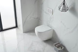 Biała miska WC wisząca SAT z technologią Rimless bez układu spłukującego i deską z soft Close