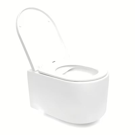 Białe miska WC wisząca SAT z bezkołnierzowym spłukiwaniem Rimless i deską soft Close.