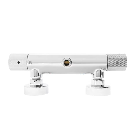 Termostatyczna bateria prysznicowa SAT Chrome w wykończeniu chromowanym pro do montażu ściennego.