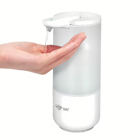Biały nablatowy bezdotykowy dozownik do mydła i dezynfekcji SAT ze zbiornikiem 250 ml