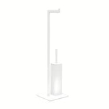 Wolnostojący  SZCZOTKA do Wc SAT z metalu w matowej bieli o geometrycznym designie