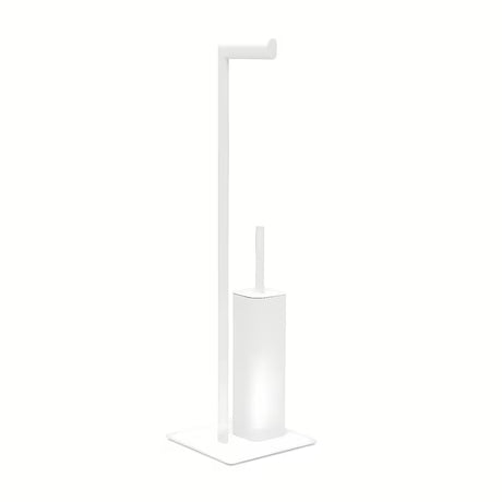 Wolnostojący  SZCZOTKA do Wc SAT z metalu w matowej bieli o geometrycznym designie