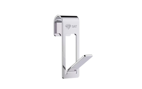 Chromowany metalowy haczyk SAT Chrome pro do zawieszenia na grzejnik łazienkowy z ochronną taśmą 3M