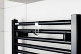 Chromowany metalowy haczyk SAT Chrome pro do zawieszenia na grzejnik łazienkowy z ochronną taśmą 3M