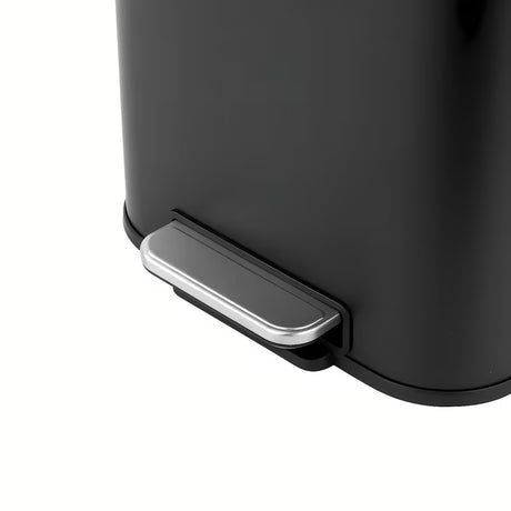 Czarny matowy kosz na śmieci SAT metalowy z cichym domykiem soft Close i wyjmowanym wkładem