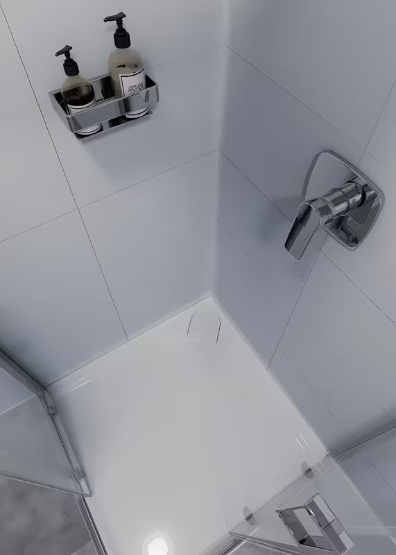 Chromowana łazienkowa półka SAT Chrome z litego mosiądzu z logo SAT
