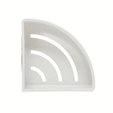 Narożna prysznicowa półka SAT Chrome w wykończeniu chromowanym z białą plastikową wkładką ze stali nierdzewnej