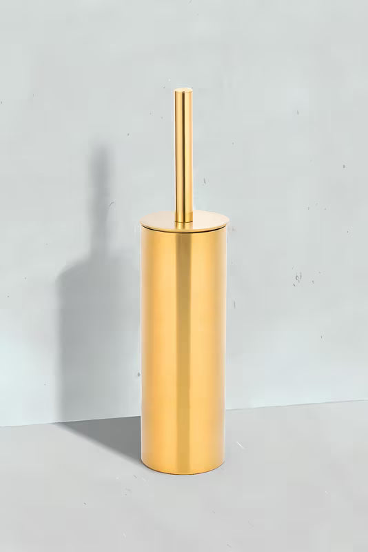 Wolnostojący  SZCZOTKA do Wc SAT Gold w matowym złotym wykończeniu z metalu do łazienki.