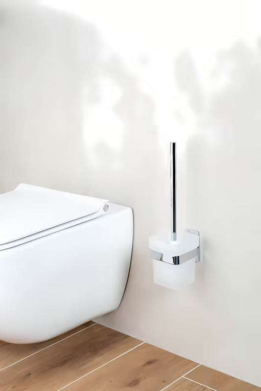 Chromowana SZCZOTKA do Wc SAT ze stali nierdzewnej pro, montaż na klej bez wiercenia
