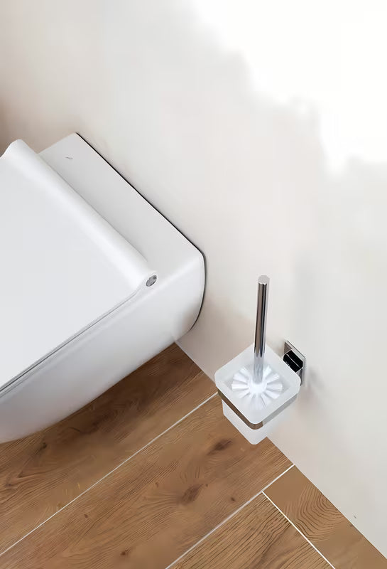 Chromowany SZCZOTKA do Wc SAT ze stali nierdzewnej pro montaż na klej bez wiercenia