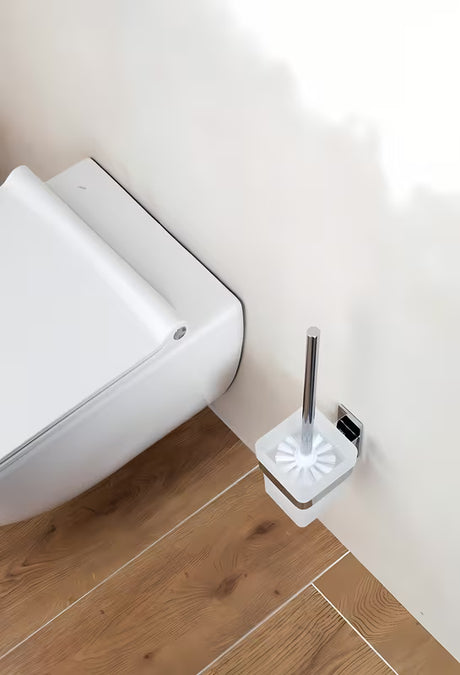 Chromowany SZCZOTKA do Wc SAT ze stali nierdzewnej pro montaż na klej bez wiercenia