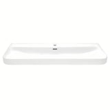 Meblowe ceramiczna umywalka SAT Fusion 100,6x46,3 cm w kolorze biały mat z centralnym otworem na baterię.