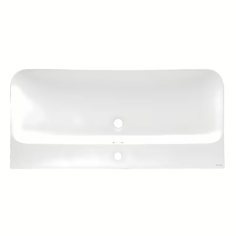 Meblowe ceramiczna umywalka SAT Fusion 100,6x46,3 cm w kolorze biały mat z centralnym otworem na baterię.