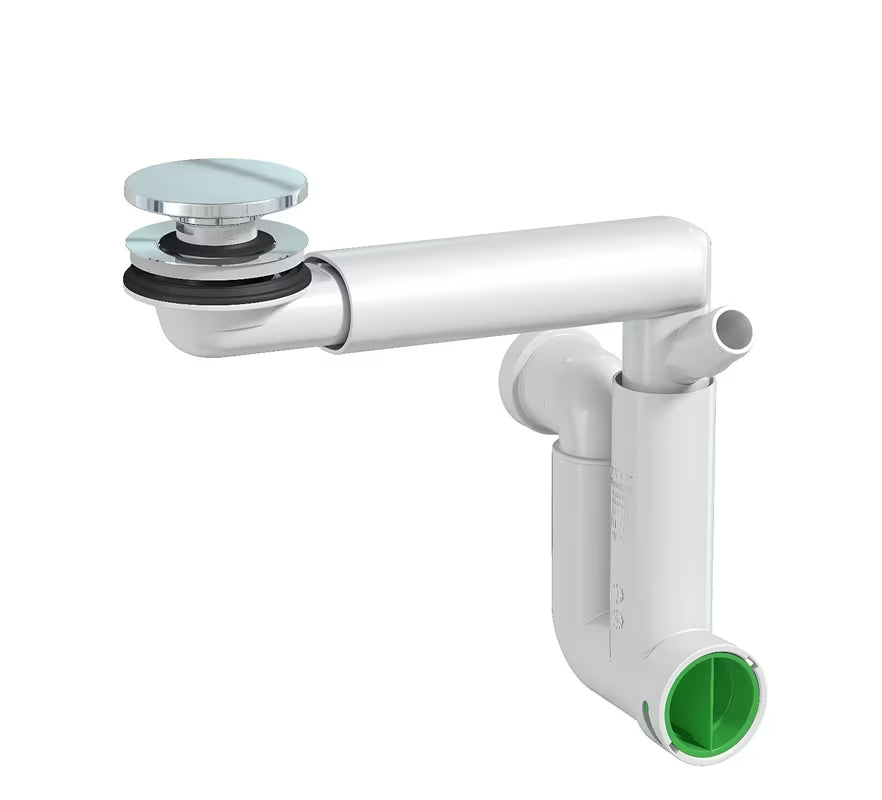 Chromowany syfon umywalkowy SAT z czyszczeniem od przodu i rurą odpływową 32 mm