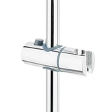 System prysznicowy SAT Chrome z baterią termostatyczną, z deszczownicą 25 cm i słuchawką prysznicową z trzema strumieniami.
