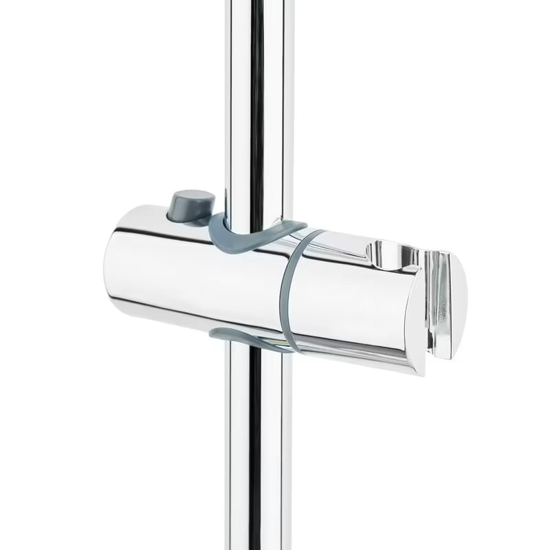 System prysznicowy SAT Chrome z baterią termostatyczną, z deszczownicą 25 cm i słuchawką prysznicową z trzema strumieniami.