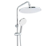 System prysznicowy SAT Chrome z baterią termostatyczną, z deszczownicą 25 cm i słuchawką prysznicową z trzema strumieniami.
