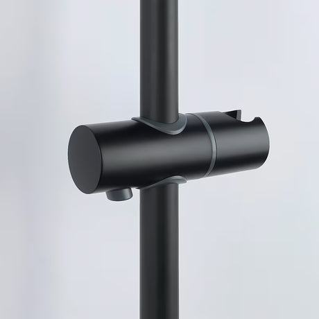 Czarny matowy system prysznicowy SAT z baterią termostatyczną, z deszczownicą 25 cm i słuchawką prysznicową