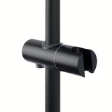Czarny matowy system prysznicowy SAT z baterią termostatyczną, z deszczownicą 25 cm i słuchawką prysznicową