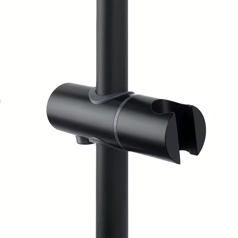 Czarny matowy system prysznicowy SAT z baterią termostatyczną, z deszczownicą 25 cm i słuchawką prysznicową