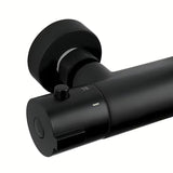 Czarny mat system prysznicowy SAT z baterią termostatyczną, z deszczownicą 25 cm i słuchawką prysznicową