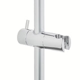 Chromowany termostatyczny system prysznicowy SAT z deszczownicą 32 × 21 cm i rączką prysznicową.